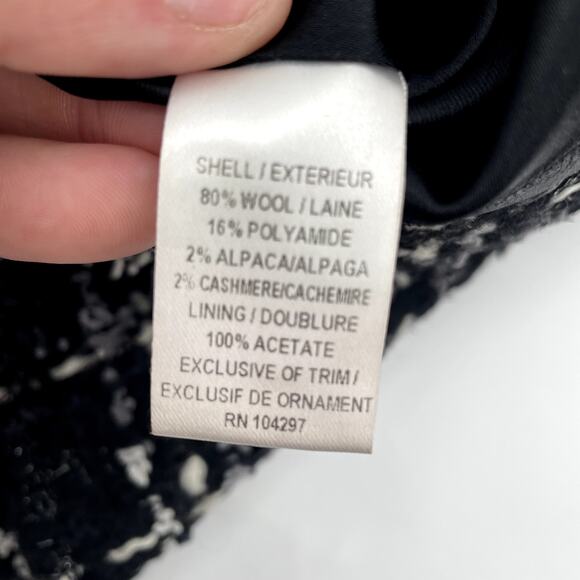 MILLY OF NEW YORK Wool Blend Tweed Black & White Mini Skirt // 2 - Picture 4 of 8